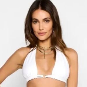 NWT Beach Bunny Women’s White Georgia Bikini Top - Size Large